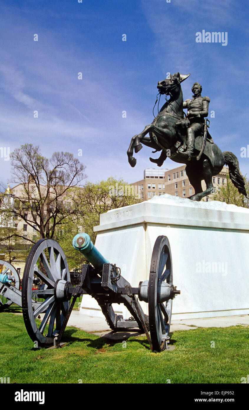 Andrew Jackson la sculpture à Lafayette Square, Washington D.C., USA. Banque D'Images