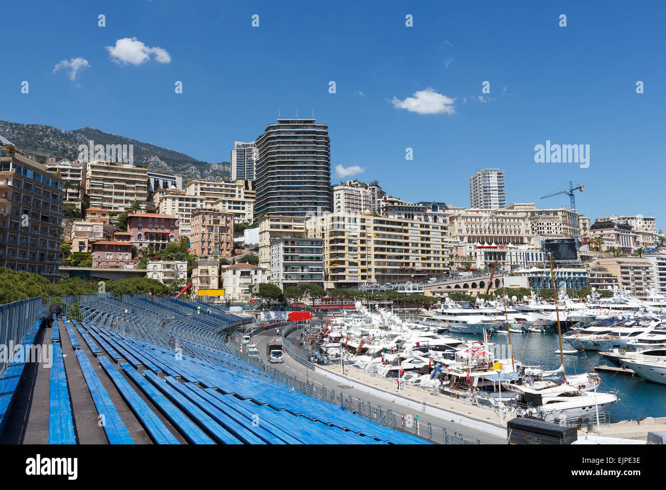 Monaco. Tribunes vides avant le GP de Monaco Banque D'Images