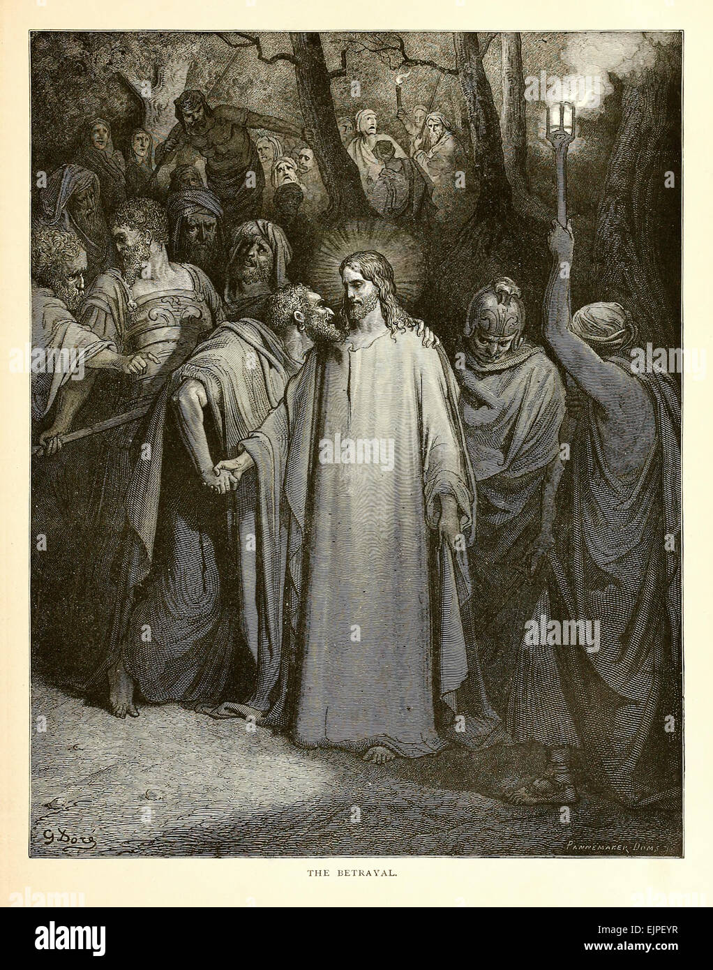 La Trahison - Illustration par Paul Gustave Doré (1832-1883) à partir de 1880 édition de la Bible. Voir la description pour plus d'informations. Banque D'Images