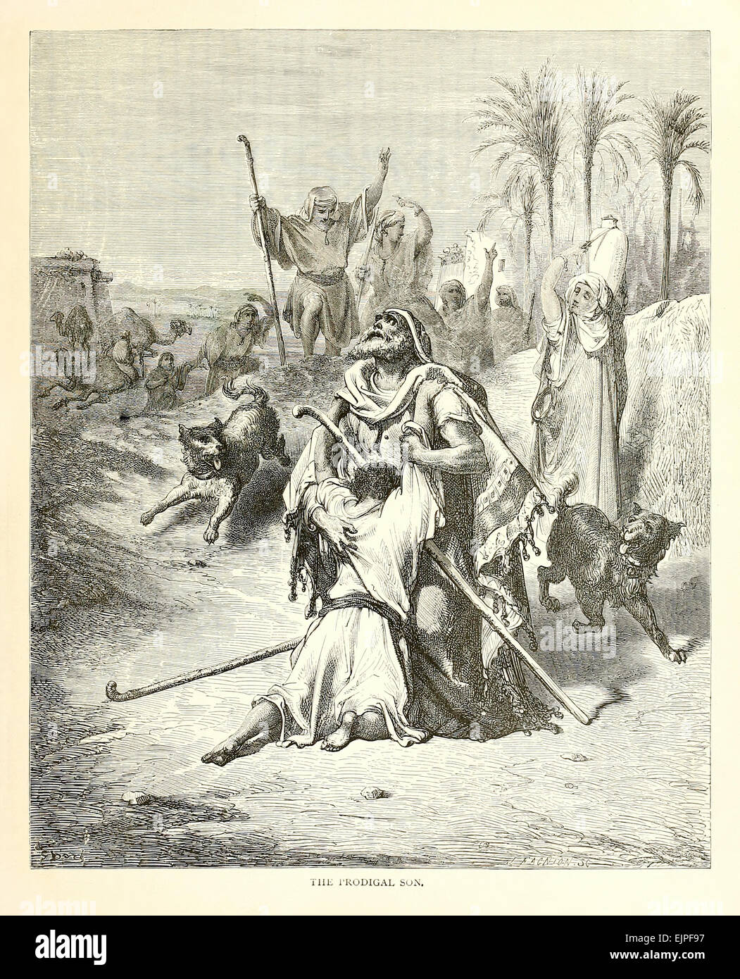 Illustration par Paul Gustave Doré (1832-1883) à partir de 1880 édition de la Bible. Voir la description pour plus d'informations. Banque D'Images