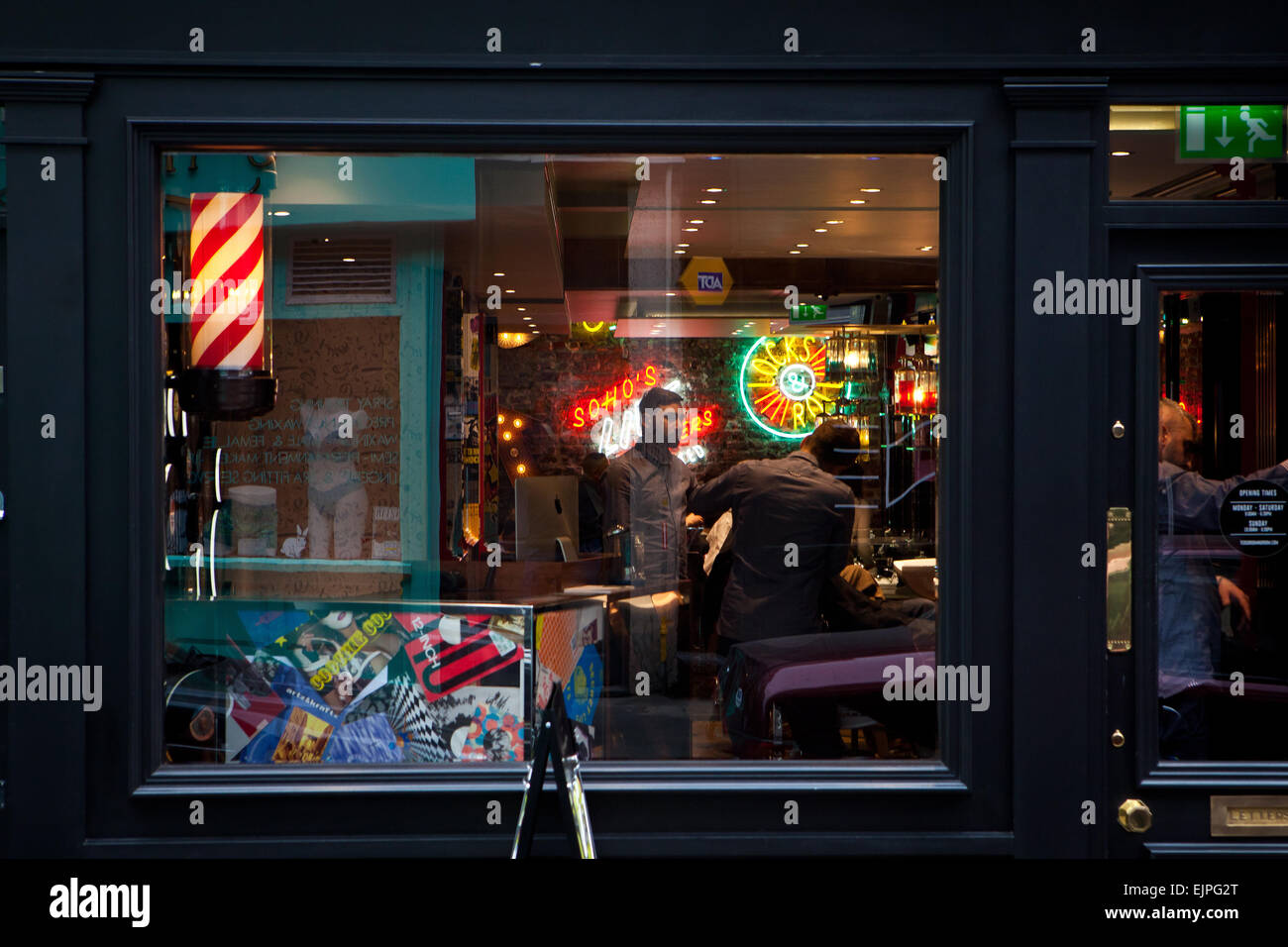 Soho boutique de coiffeur Banque D'Images