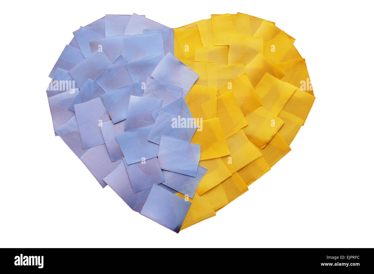 Coeur de la morceaux de ruban pavillon ukrainien Banque D'Images