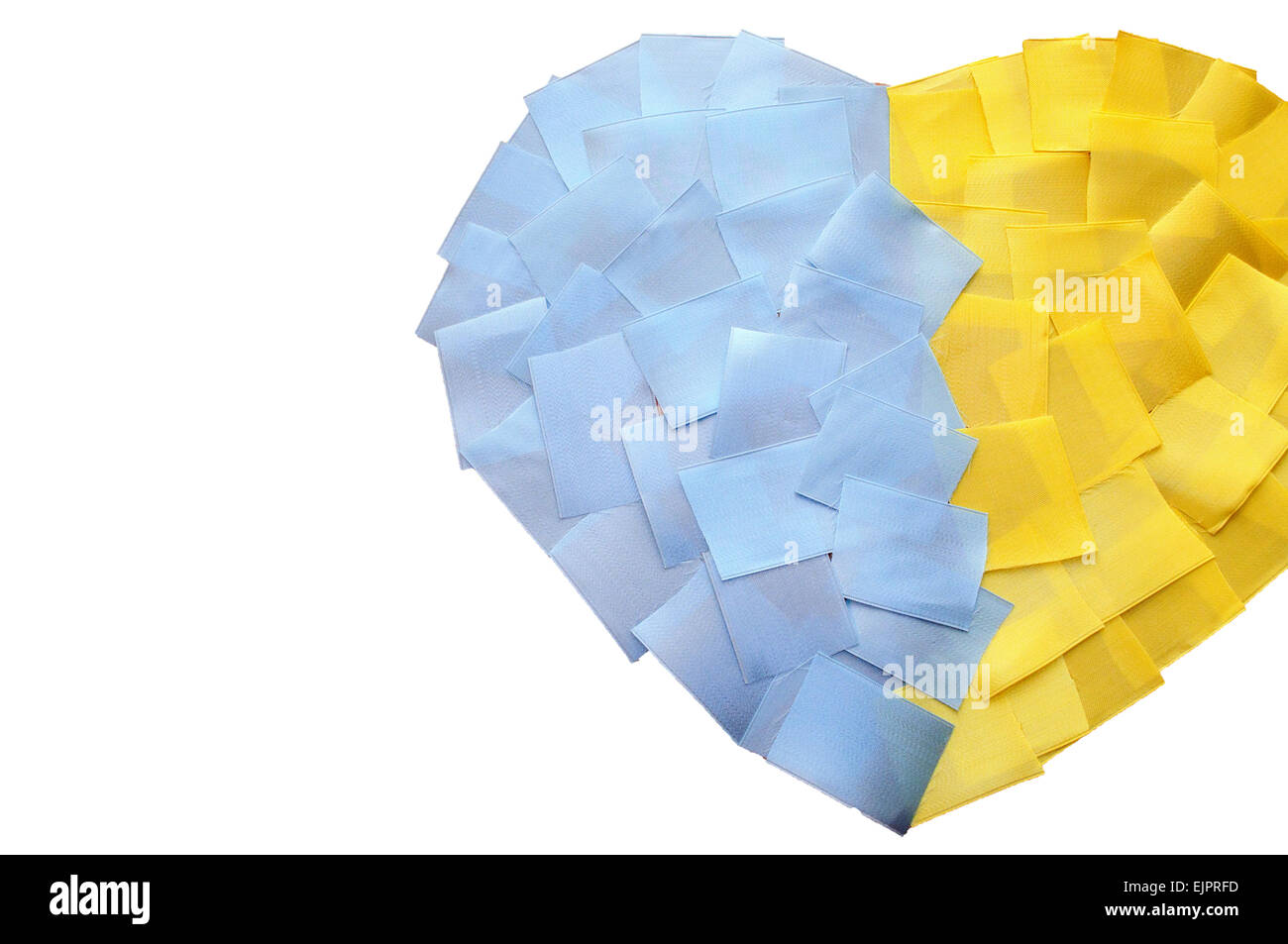 Coeur de la morceaux de ruban pavillon ukrainien Banque D'Images