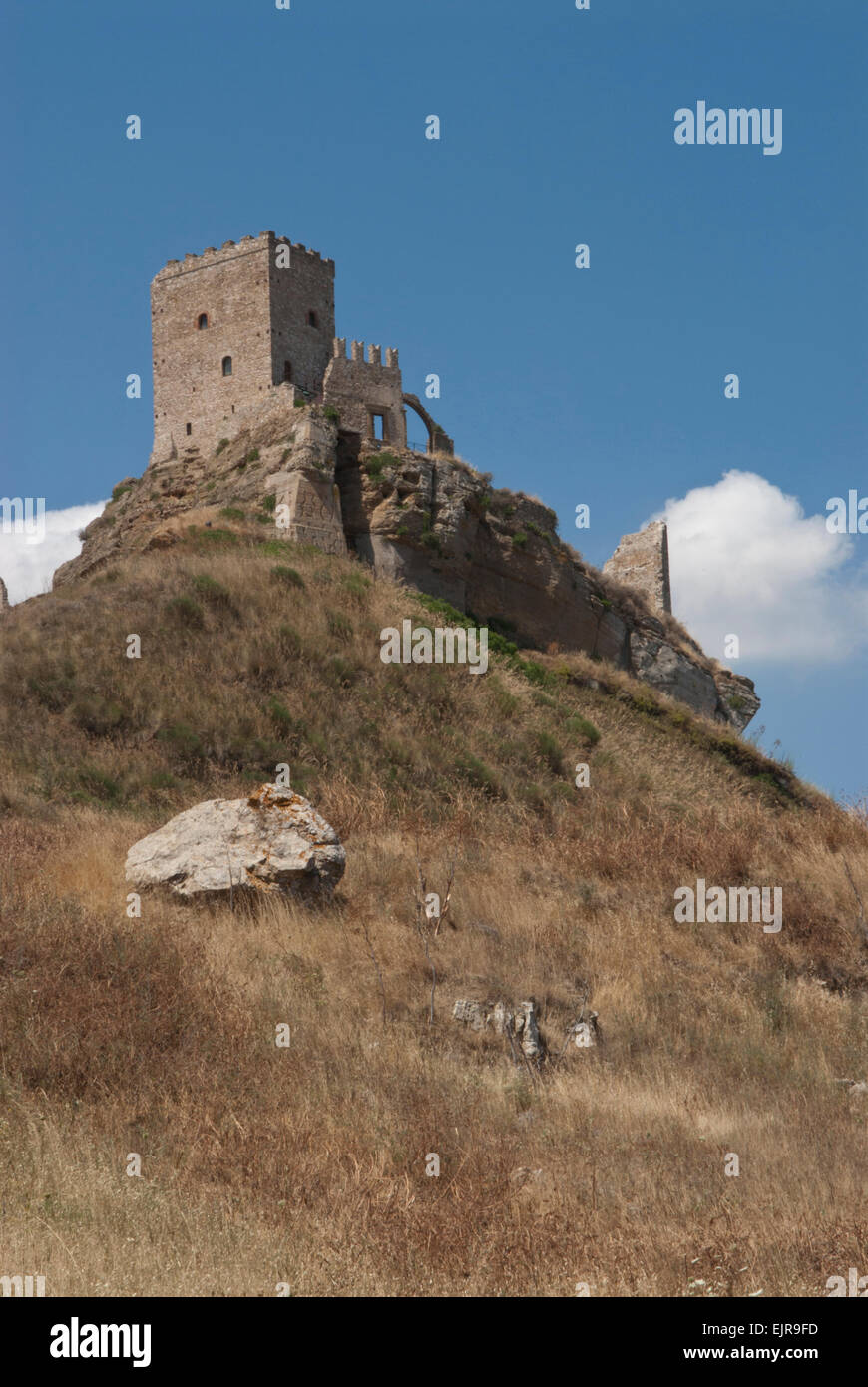 Château Norman à Cefalà Diana, Sicile, Italie. Banque D'Images