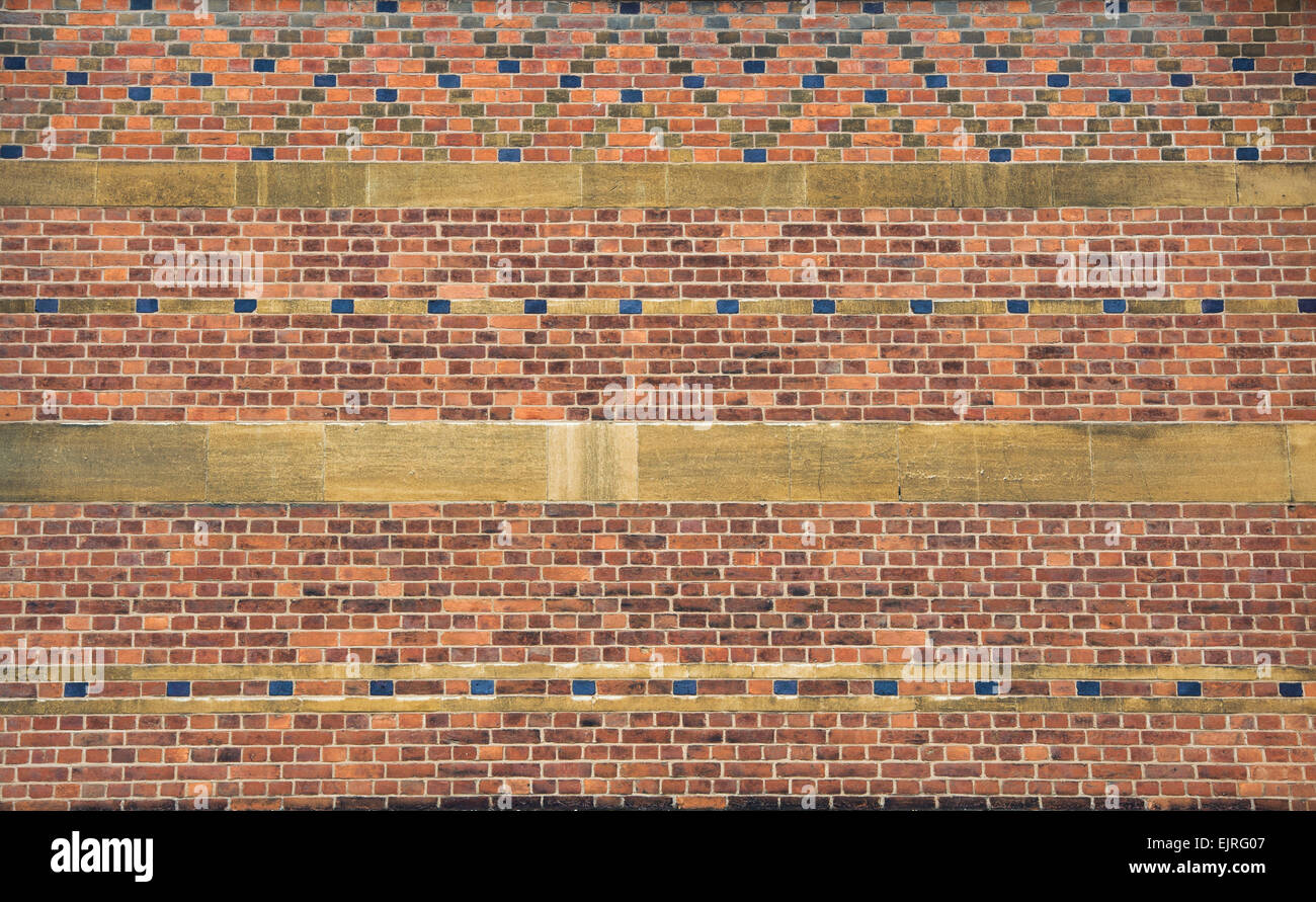 Mur de brique façade, Keble College d'Oxford, Angleterre Banque D'Images