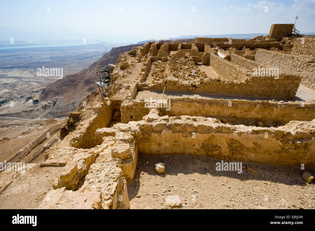 ' Le Cellier complex' sur le haut de la rock Masada en Israël Banque D'Images