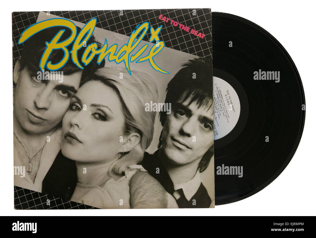 Blondie manger au rythme Album Banque D'Images