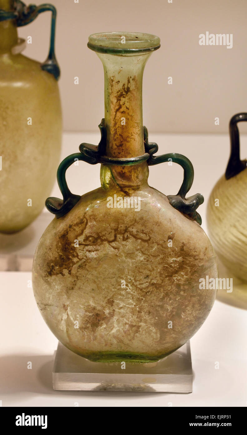 L'Amphora 4-5ème siècle navire vase en verre de la Méditerranée orientale Banque D'Images