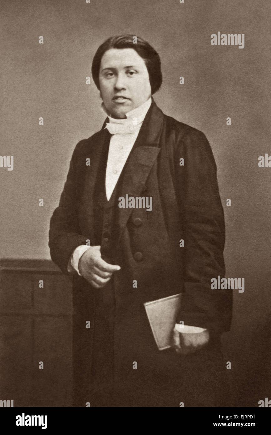 Charles Haddon Spurgeon (C.H.) comme un jeune homme au début des années 1860. Banque D'Images
