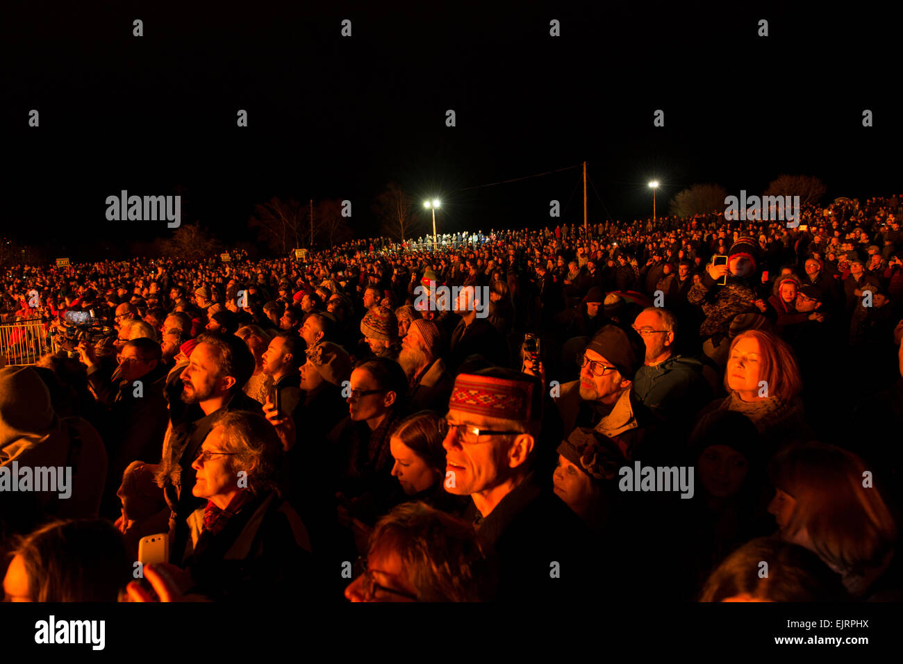 David Best Temple à Derry / Londonderry 2015, l'artichaut, l'Irlande du Nord, l'art, de brûlures, d'incendie, Banque D'Images