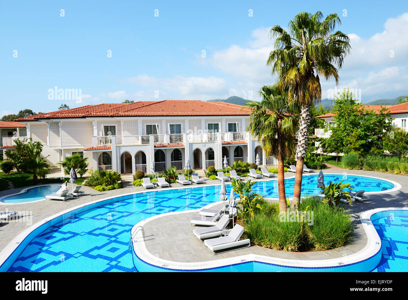 La piscine de l'hôtel de luxe, Antalya, Turquie Banque D'Images