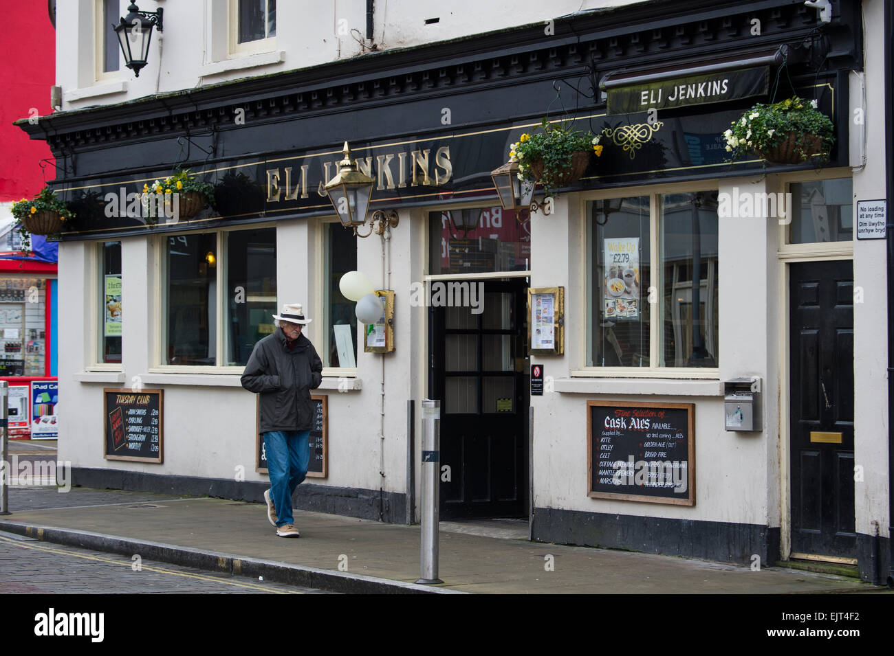 Eli Jenkins pub extérieur, le centre-ville de Swansea, Pays de Galles, Royaume-Uni Banque D'Images