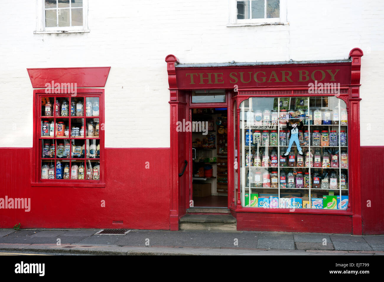 Sweet Shop 'Boy' le sucre en Europe Angleterre Kent de Canterbury Banque D'Images