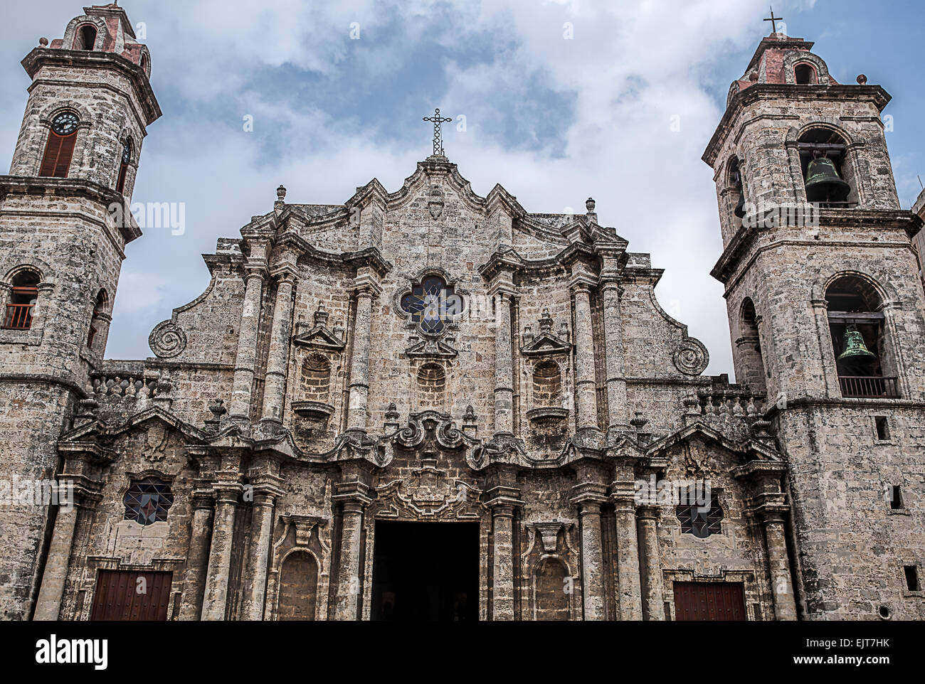 Cathédrale Saint-christophe bâtiment dans la vieille Havane à Cuba Banque D'Images