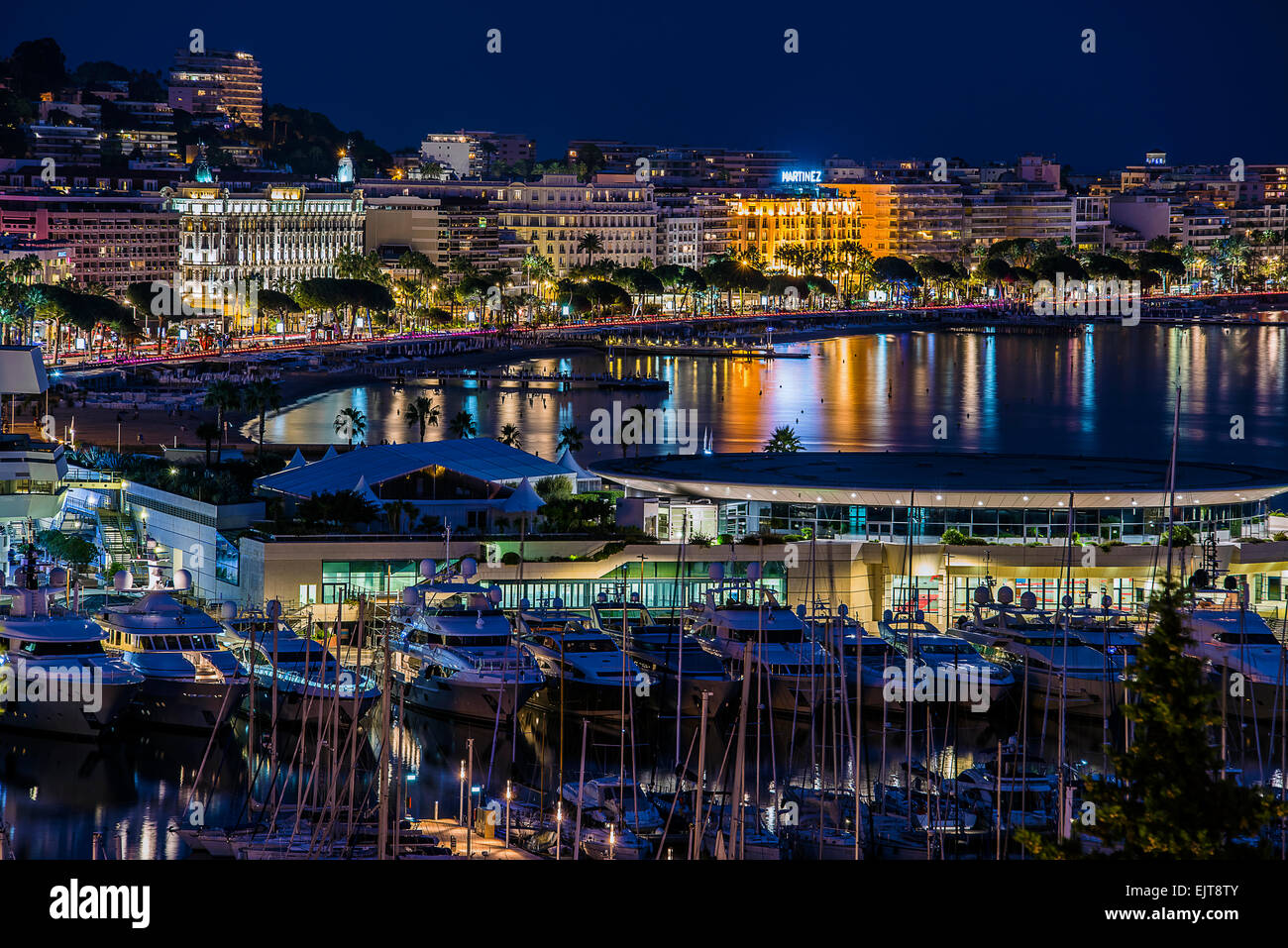 Crépuscule de Cannes Banque D'Images
