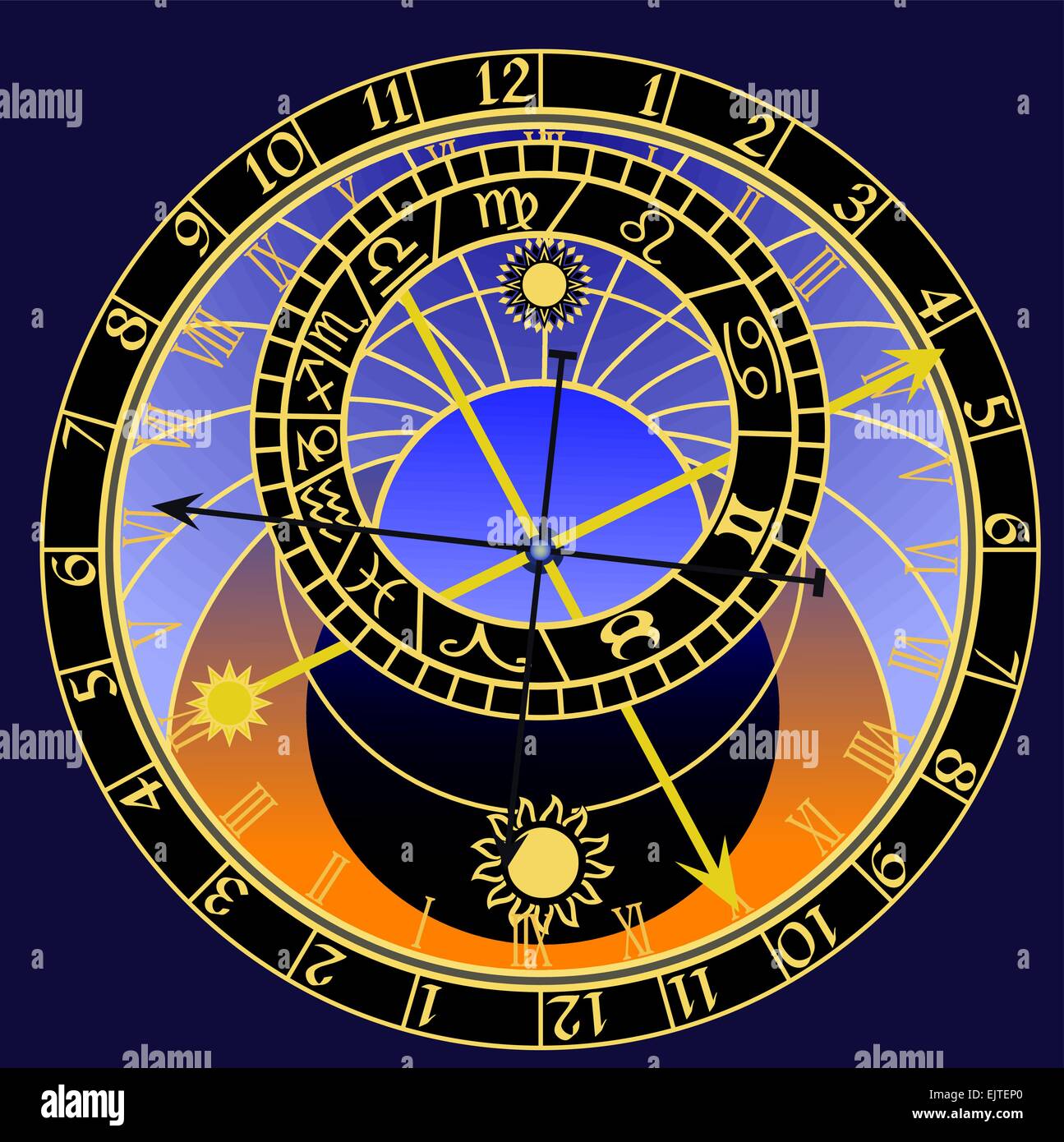 Horloge astronomique - vector Illustration de Vecteur