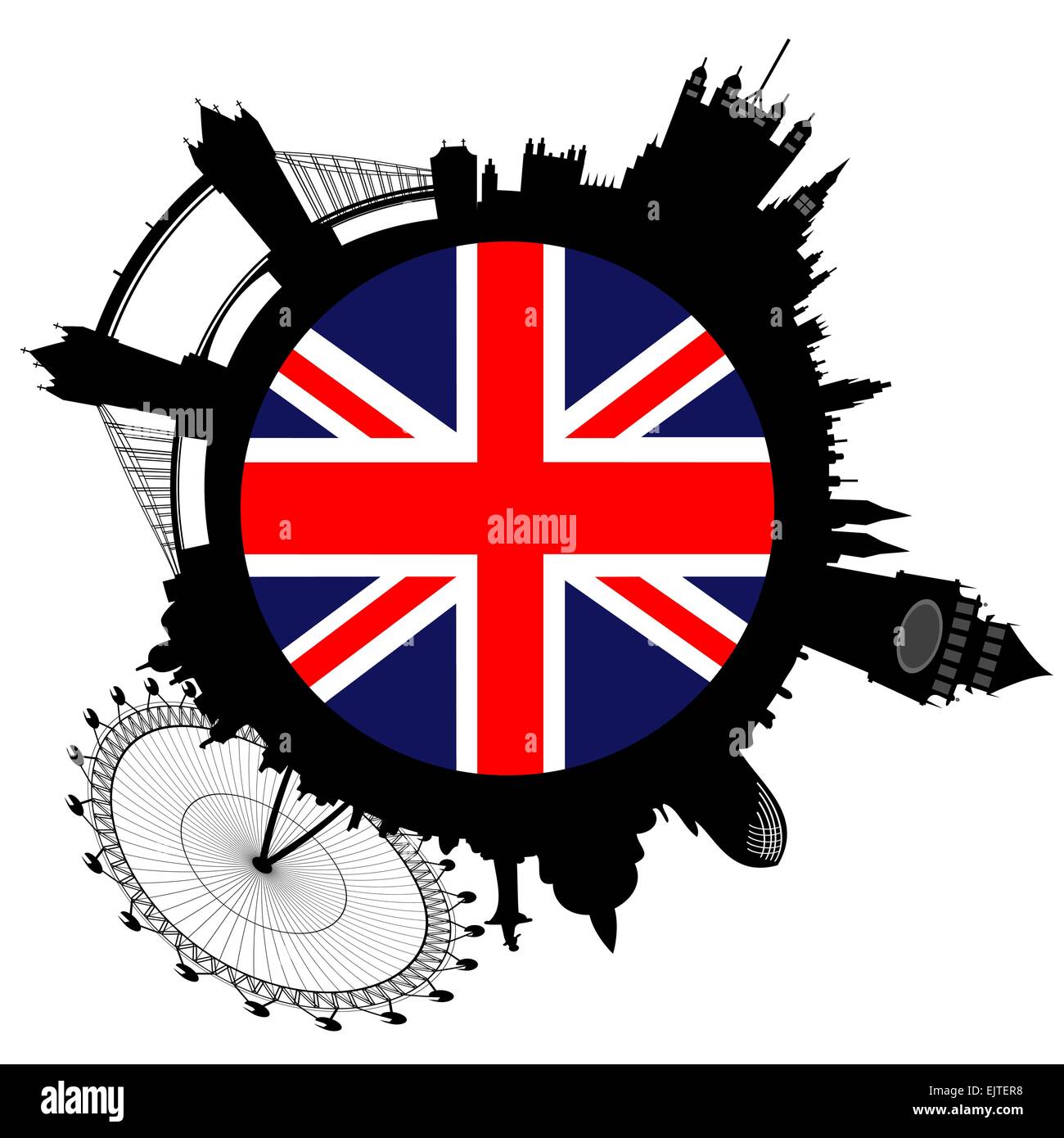 Vector illustration de la ville de Londres ressemble à joint torique Illustration de Vecteur