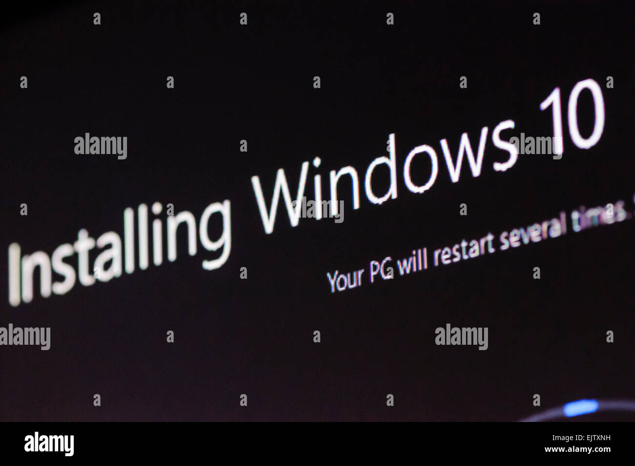 L'installation de Windows 10. Banque D'Images