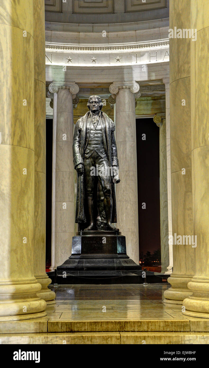 Thomas Jefferson Memorial, Washington DC la nuit Banque D'Images