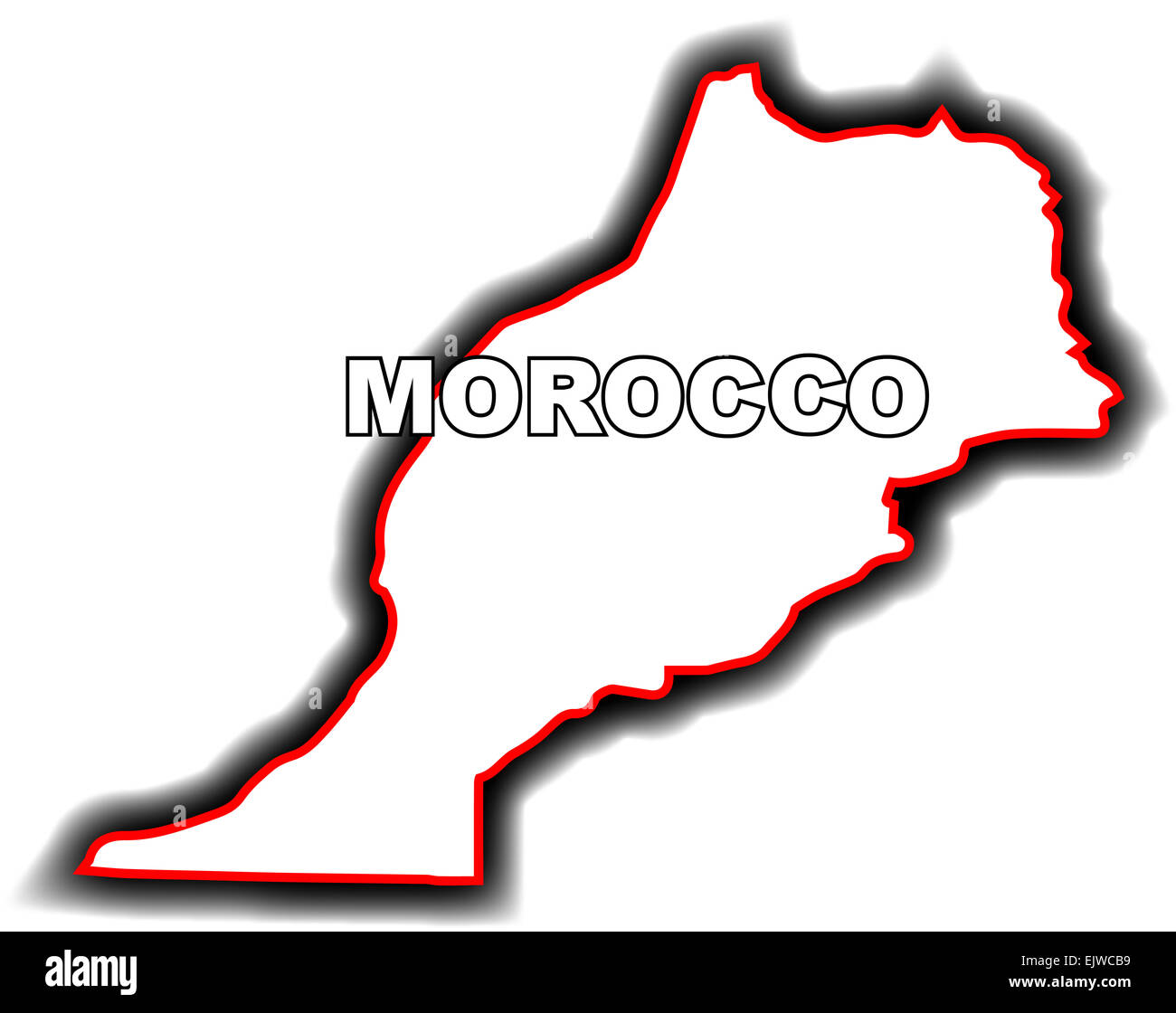 Carte du pays de la Ligue arabe du Maroc Banque D'Images