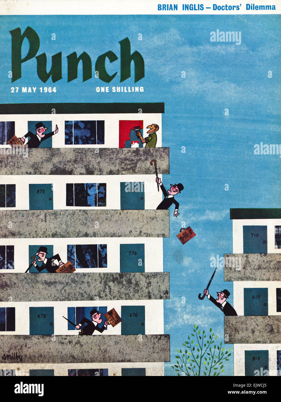 Couverture de magazine Punch en date du 27 mai 1964 illustration par Smilby aka Francis Wilford-Smith Banque D'Images