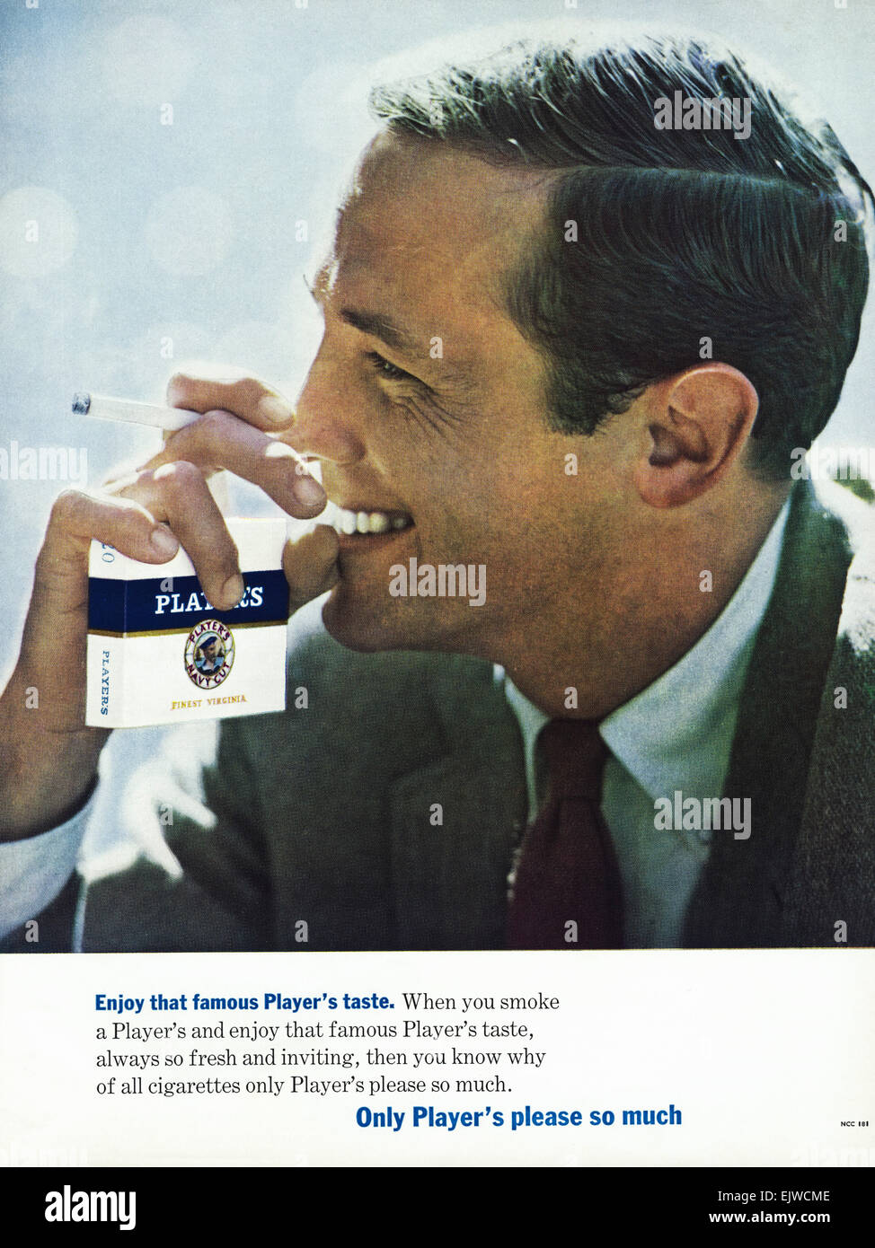 1960 magazine publicité Publicité pour les cigarettes PLAYER'S daté 1964 Banque D'Images
