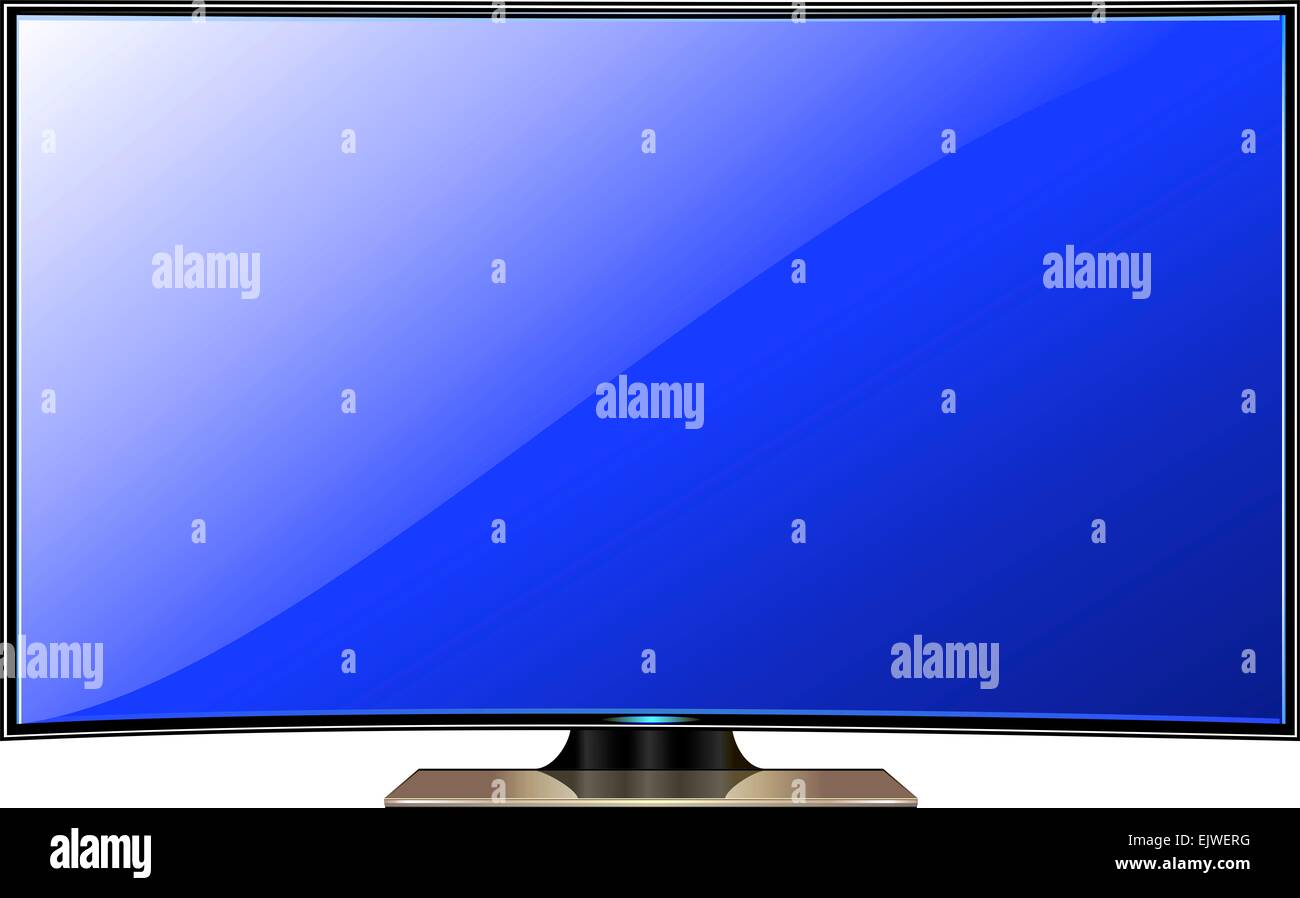 Télévision écran plat LCD, plasma illustration réaliste Banque D'Images