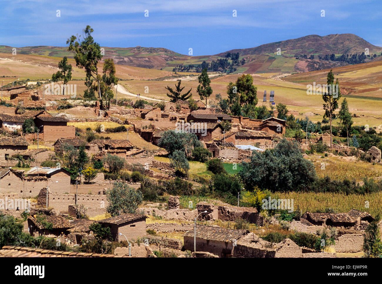 Le Pérou. Maras, dans la vallée de l'Urubamba. Banque D'Images