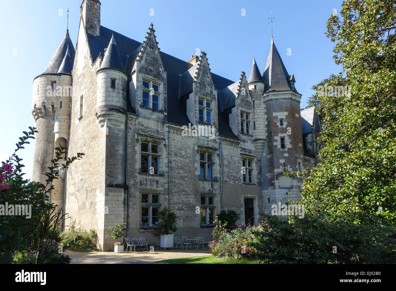 Château de Montrésor immeubles et terrains. Banque D'Images