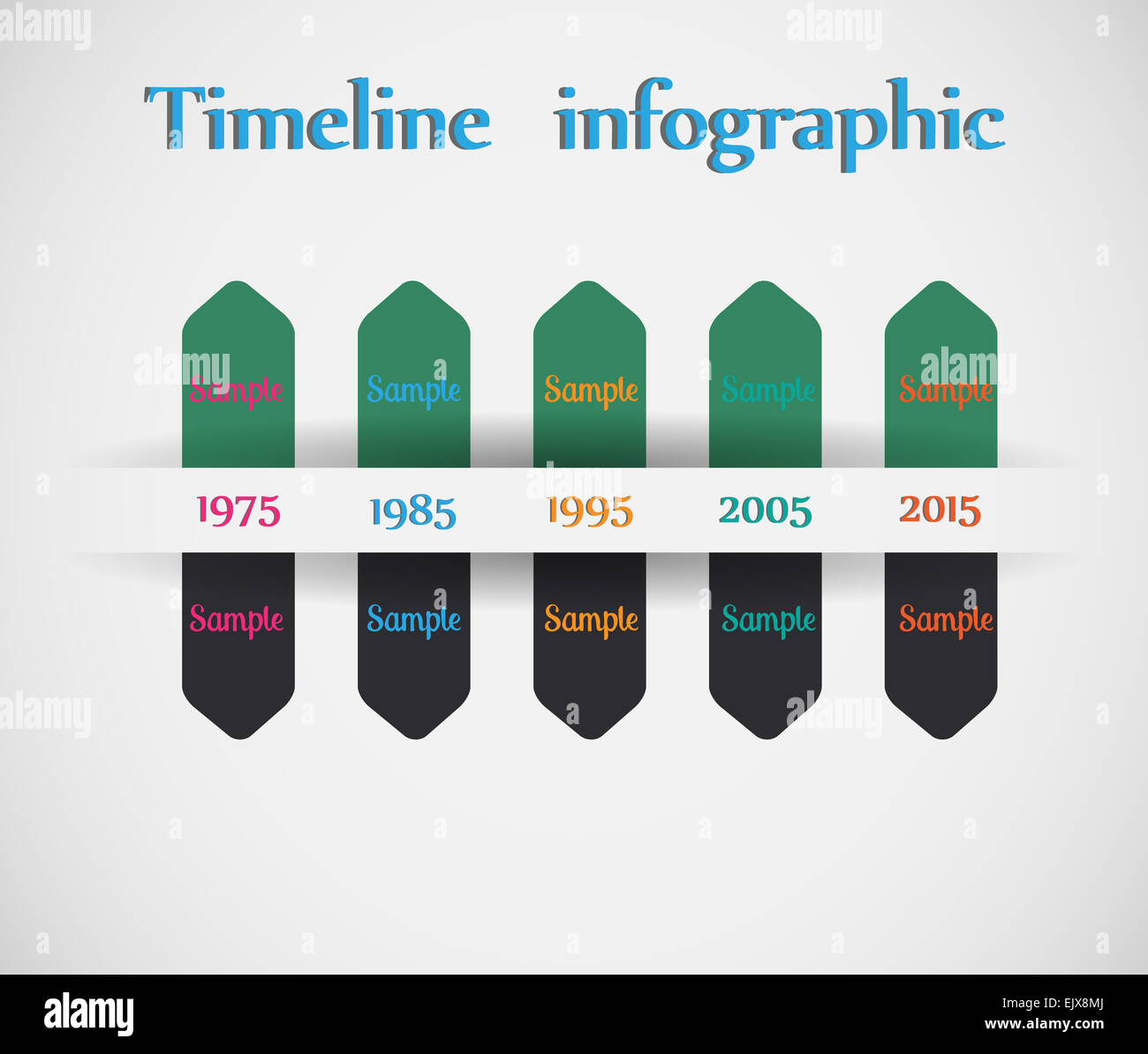 Chronologie - infobulles différents infographie vectorielle Banque D'Images