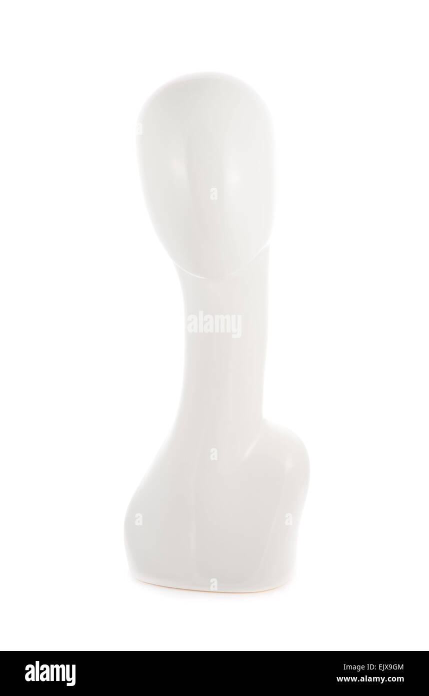 Tête De Mannequin En Plastique Blanc Brillant Premium - Hauteur 18,5 Pouces (47 Cm) - Neuf