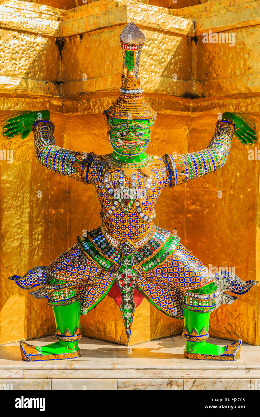 Daemon, Wat Phra Kaeo Bangkok, Thaïlande Banque D'Images
