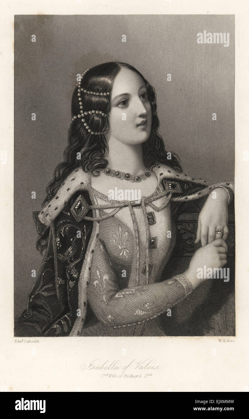Isabelle de Valois, seconde épouse du roi Richard II d'Angleterre. Banque D'Images