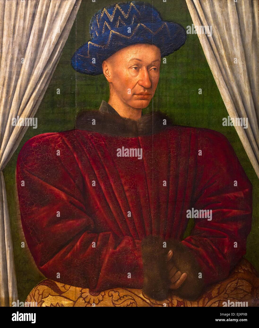 ActiveMuseum 0001965.jpg / Charles VII, roi de France, ca 1445 - Jean Fouquet 26/09/2013 - Moyen Âge / Collection / Musée actif Banque D'Images