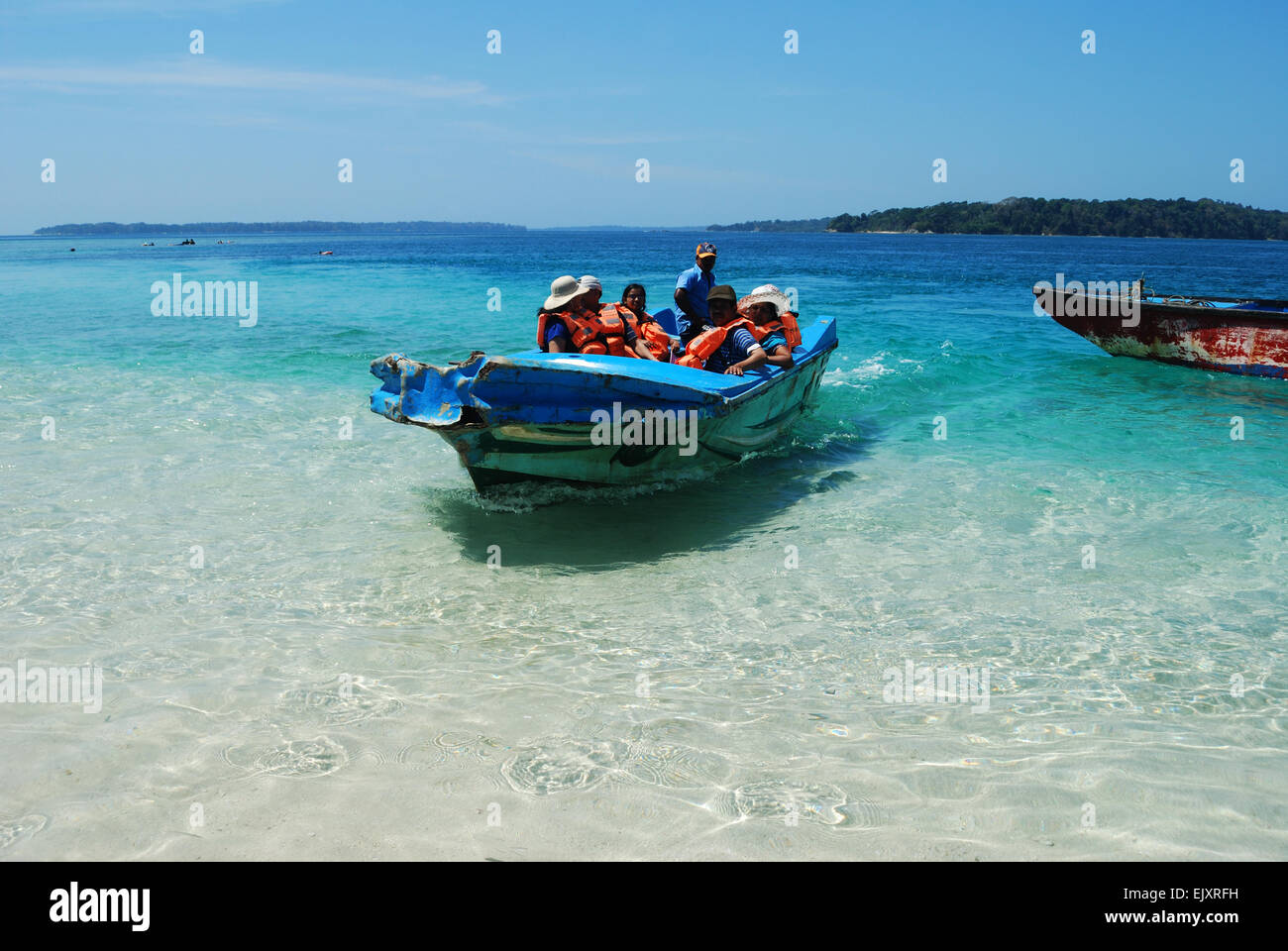 La mer de corail Iles Andaman en Inde Banque D'Images