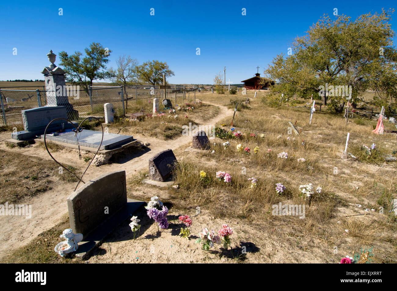 Wounded Knee Memorial, la réserve indienne de Pine Ridge, Dakota du Sud