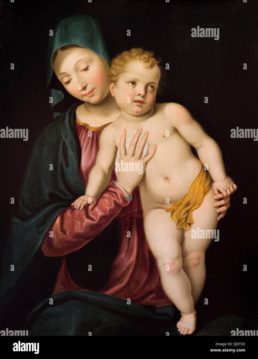 ActiveMuseum 0005718.jpg / vierge à l'enfant, sous l'influence de la Renaissance italienne et surtout Titien (Tiziano Vecellio) 05/12/2013 - 17e siècle / Collection / Musée actif Banque D'Images