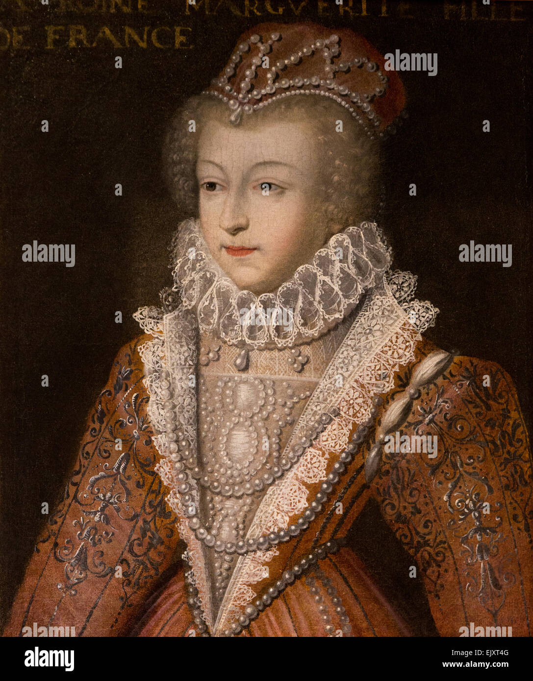 ActiveMuseum 0005761.jpg / Marguerite de Valois, Reine de Navarre, dit la reine Margot, d'après François Clouet. Première femme d'Henri de Navarre, futur roi Henri IV 05/12/2013 - 16e siècle / Collection / Musée actif Banque D'Images