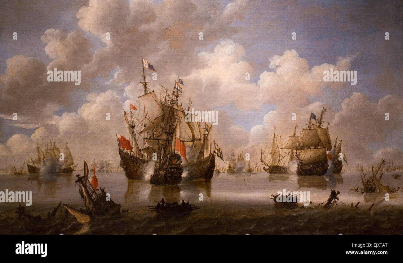 ActiveMuseum 0006020.jpg / bataille navale des Quatre Jours 1 au 4 Juin 1666 05/12/2013 - 17e siècle / Collection / Musée actif Banque D'Images