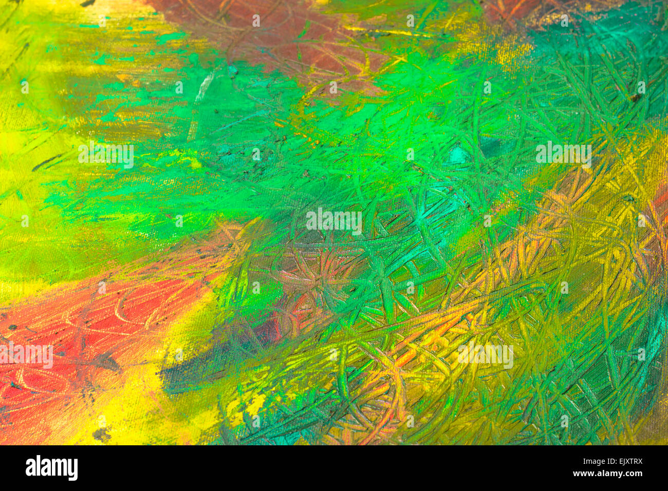 De la peinture abstraite. Mélanger les peintures à l'huile sur toile Banque D'Images