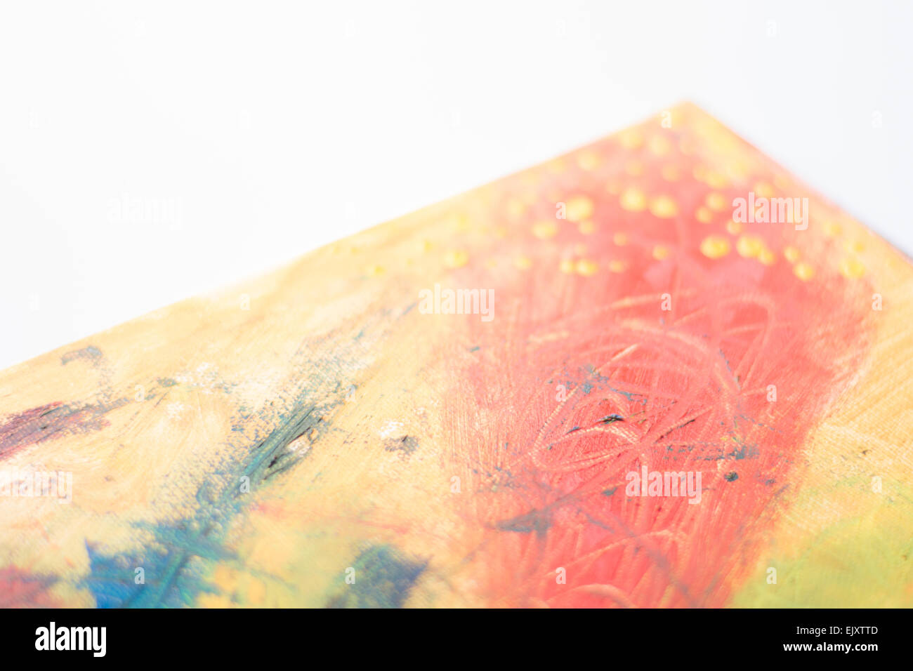 De la peinture abstraite. Mélanger les peintures à l'huile sur toile Banque D'Images