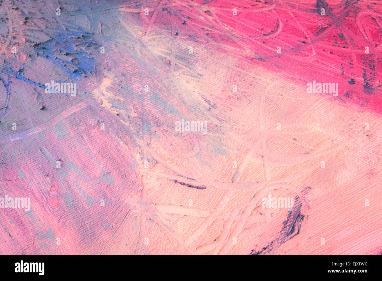 De la peinture abstraite. Mélanger les peintures à l'huile sur toile Banque D'Images