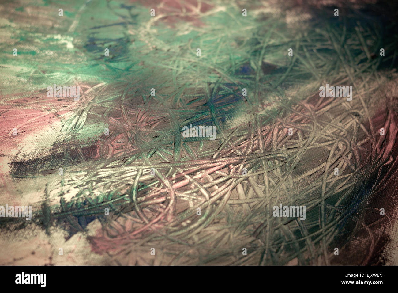 La peinture de la peinture abstraite avec Pinceaux Banque D'Images