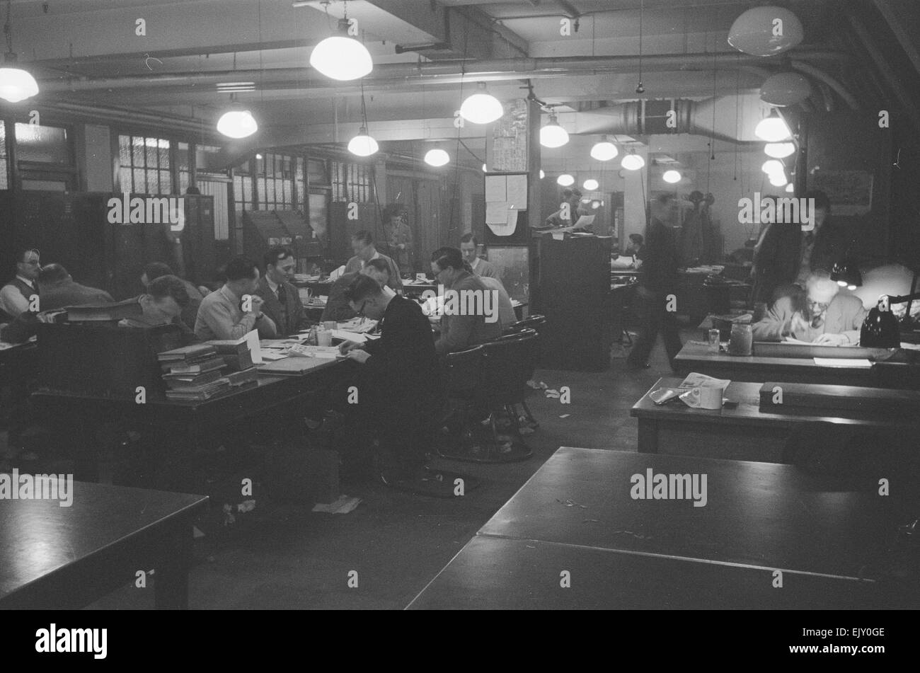 Daily Mirror Salle de presse vers 1952. Banque D'Images