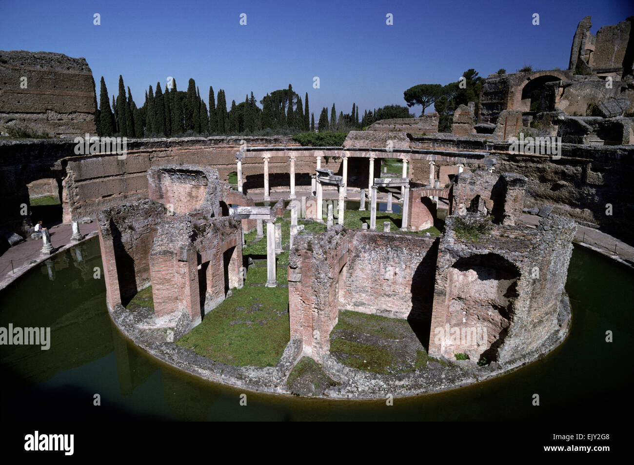 Italie, Latium, Rome, Tivoli, Villa Adriana, teatro marittimo, théâtre maritime Banque D'Images