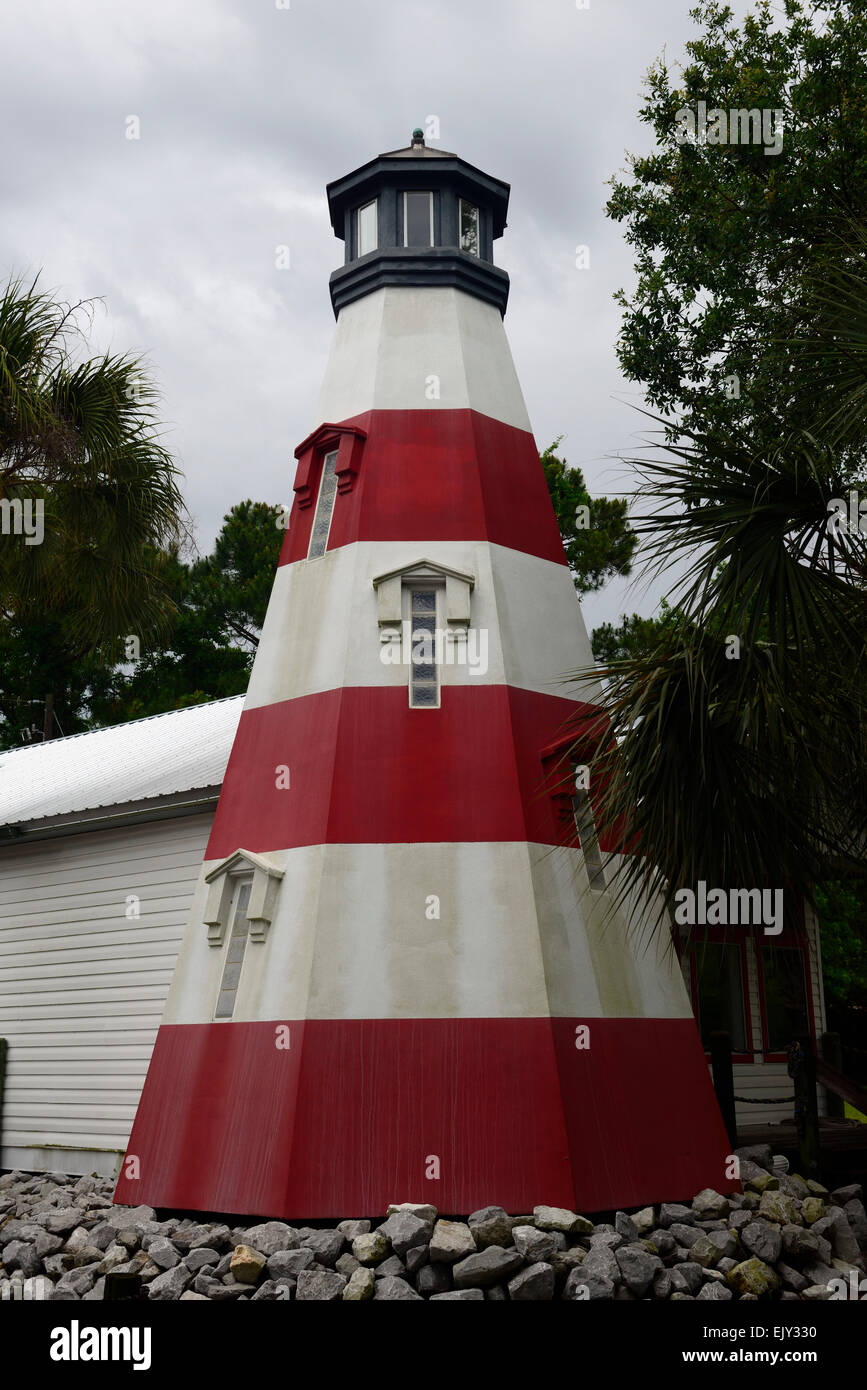 Dauphin island phare de la baie de Mobile Alabama barrière île Katrina couper l'Île Massacre RM USA Banque D'Images