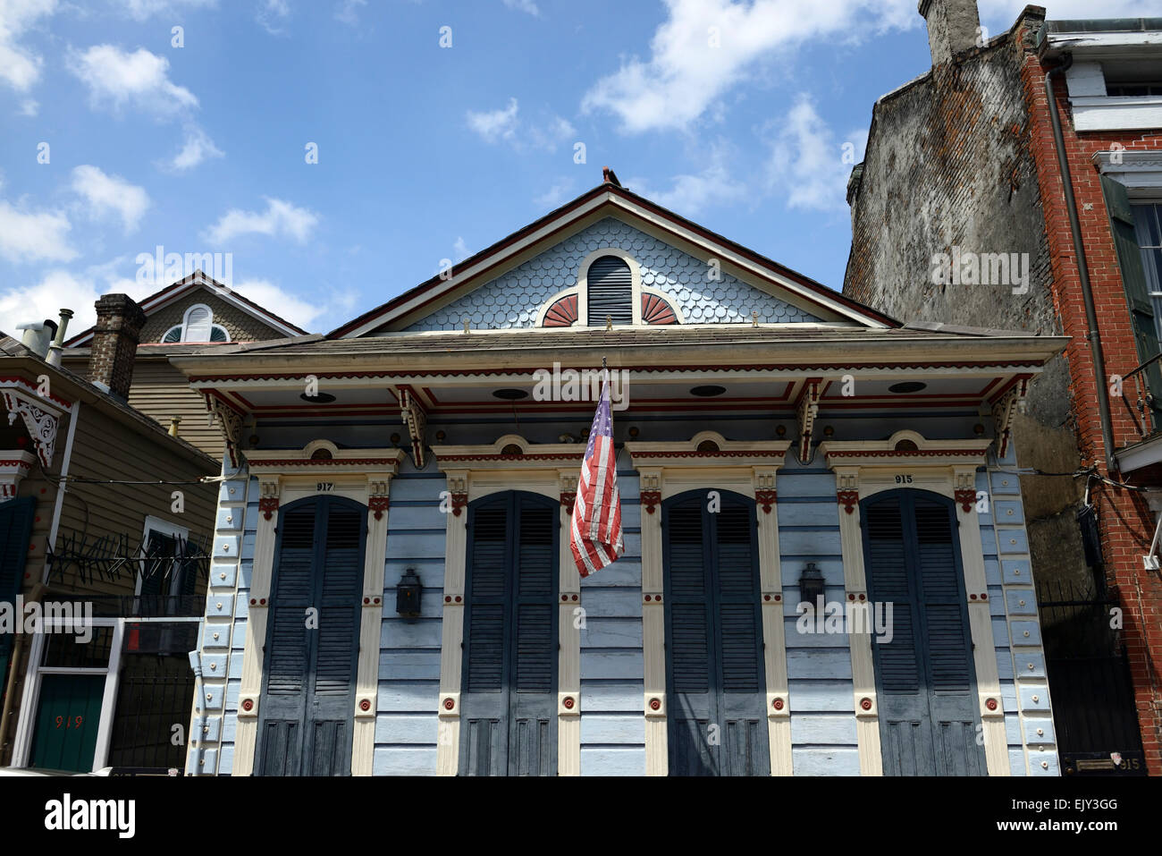 Vieux bâtiment historique maison accueil maisons maisons de quartier français de la Nouvelle Orléans en Louisiane RM USA Banque D'Images