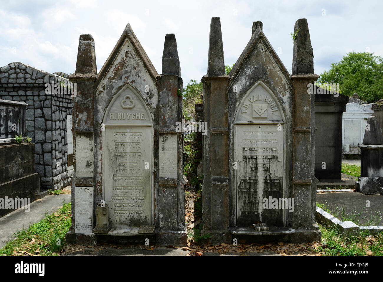 Huyghe van horn lafayette n° 1 tombe cimetière cimetière tombe morte de la Nouvelle-Orléans au-dessus du sol de la crypte funéraire des tombes catholiques RM USA Banque D'Images