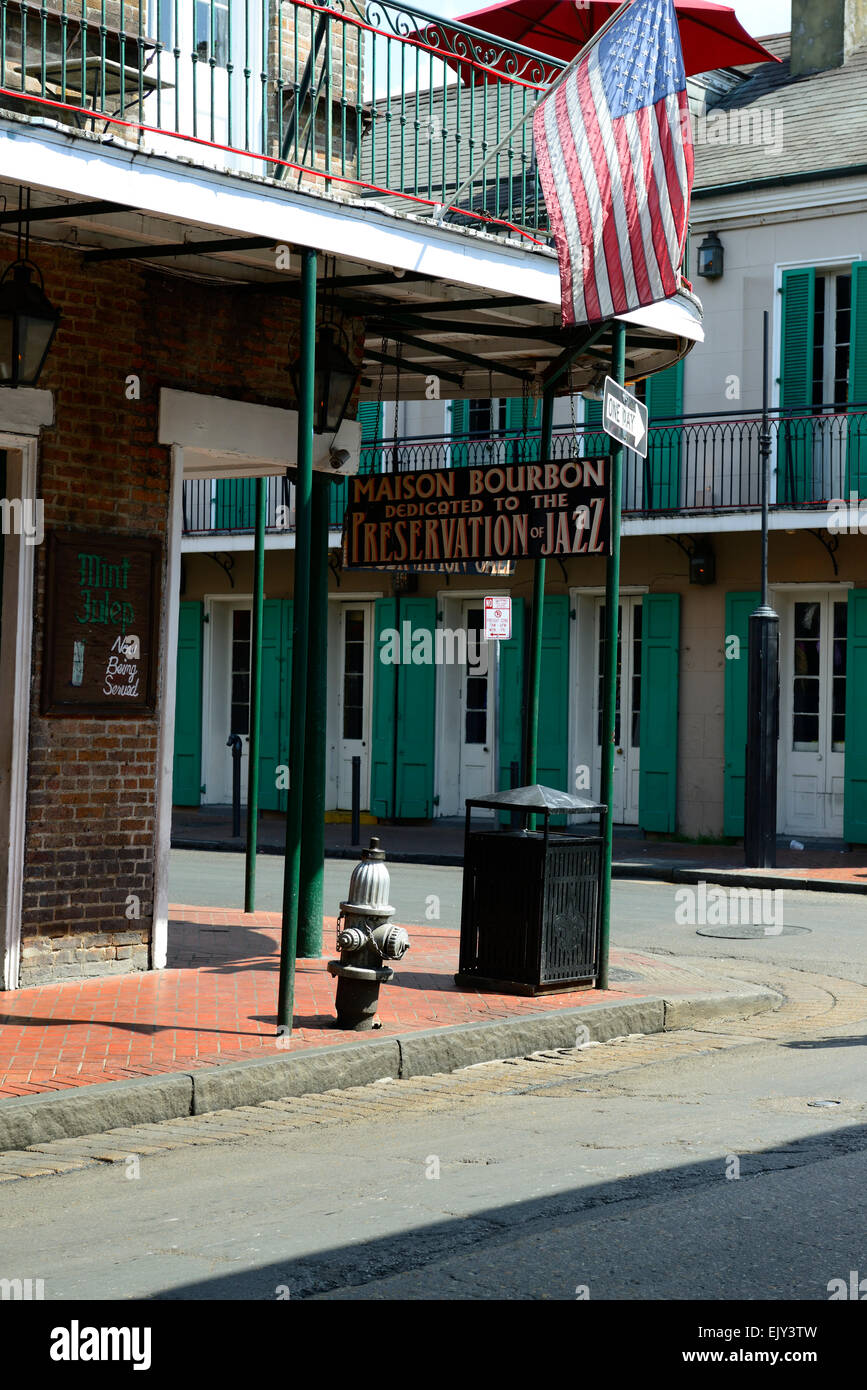 Maison bourbon Bourbon street club de musique jazz New Orleans French Quarter landmark building historique RM USA Banque D'Images