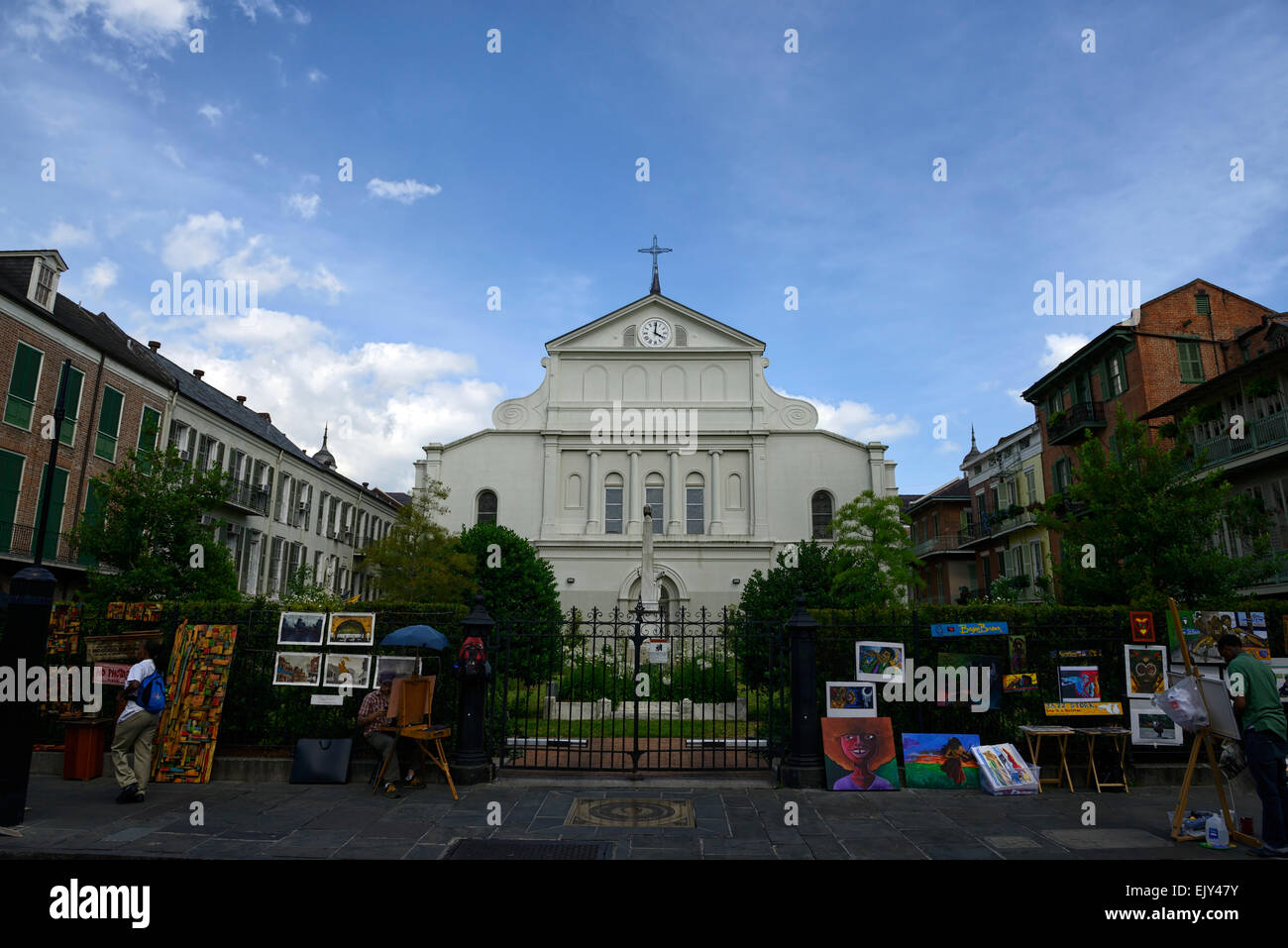 La Cathédrale St Louis Jackson Square New Orleans catholique église religion religieux tourisme attraction touristique RM USA Banque D'Images